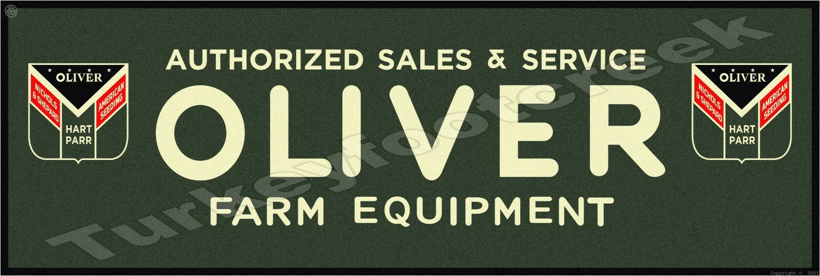 Oliver Farm Equipment Authorized Sales & Service 8″ X 24″ Metal Sign