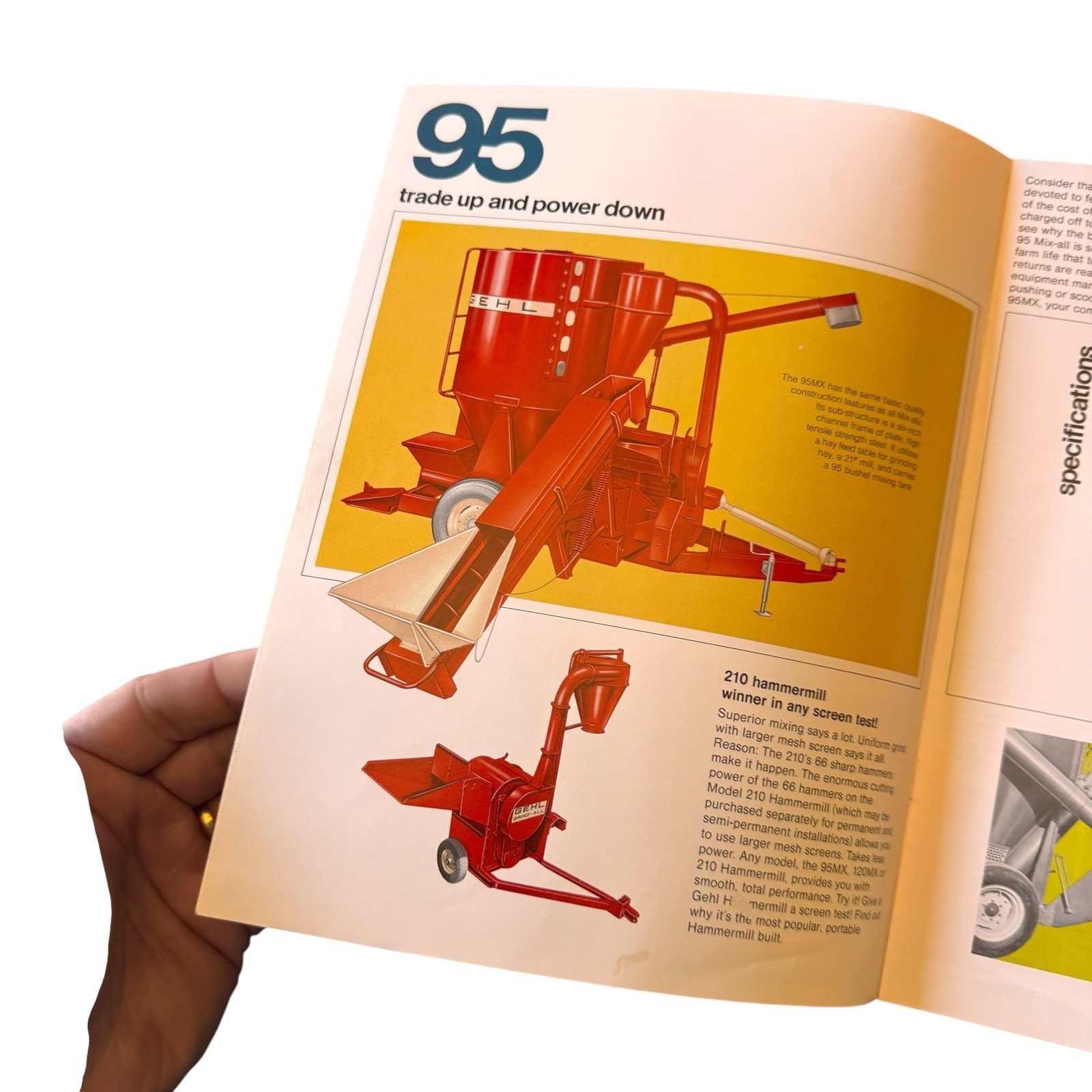 1970s Gehl 95 Feed Grinder Mixer Brochure Model 120 Farm Equipment Catalog