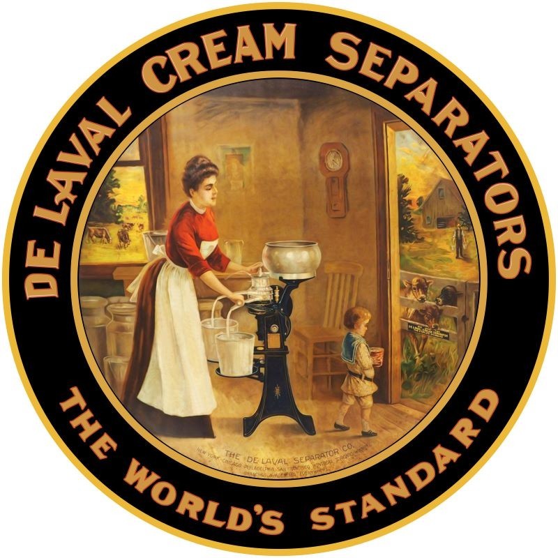 De Laval Cream Separators, World Standard NEW METAL SIGN: 12″ Diameter Round
