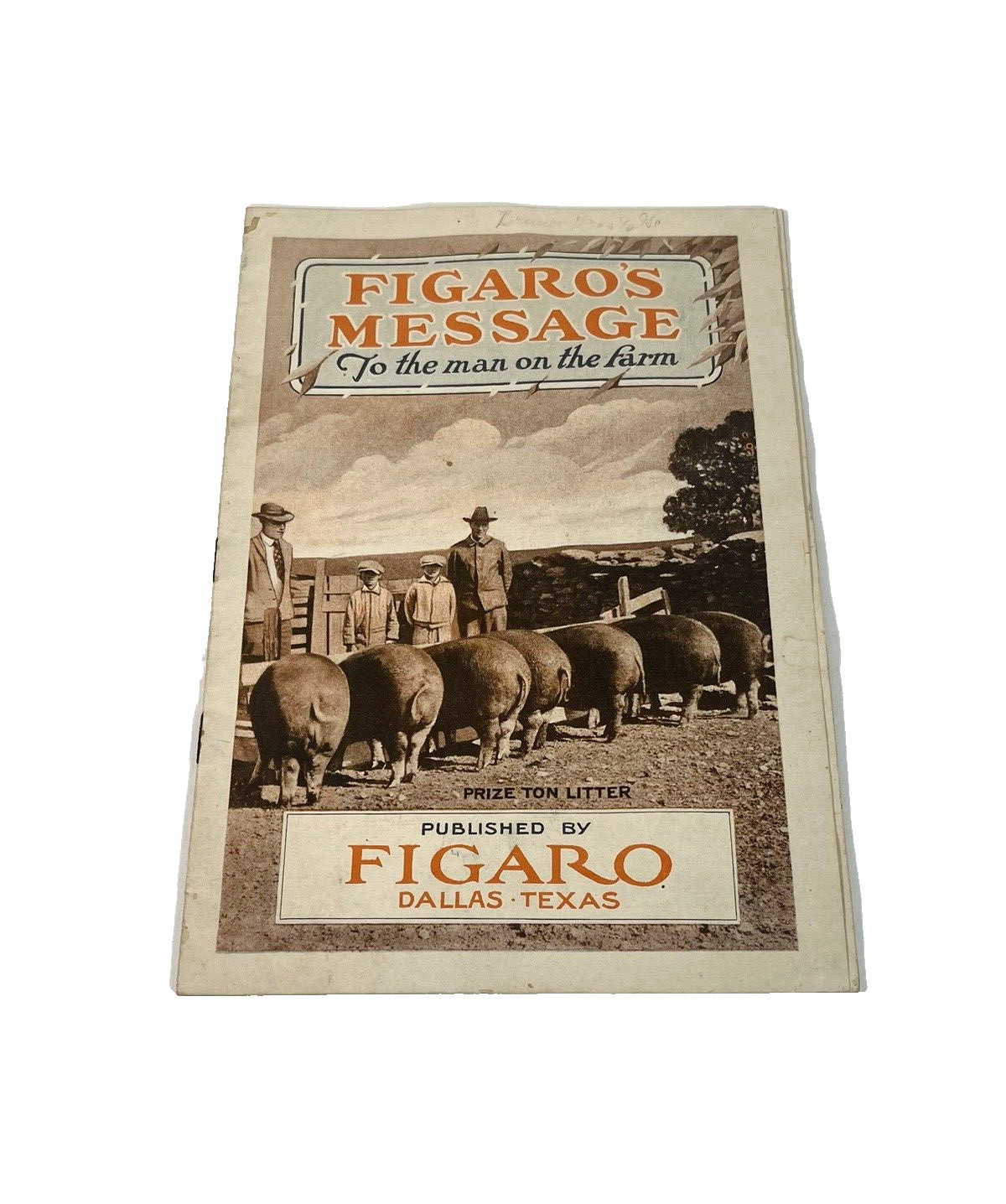 Figaro’s Message Booklet Butchering Pigs Curing Liquid Smoke Dallas TX 1930