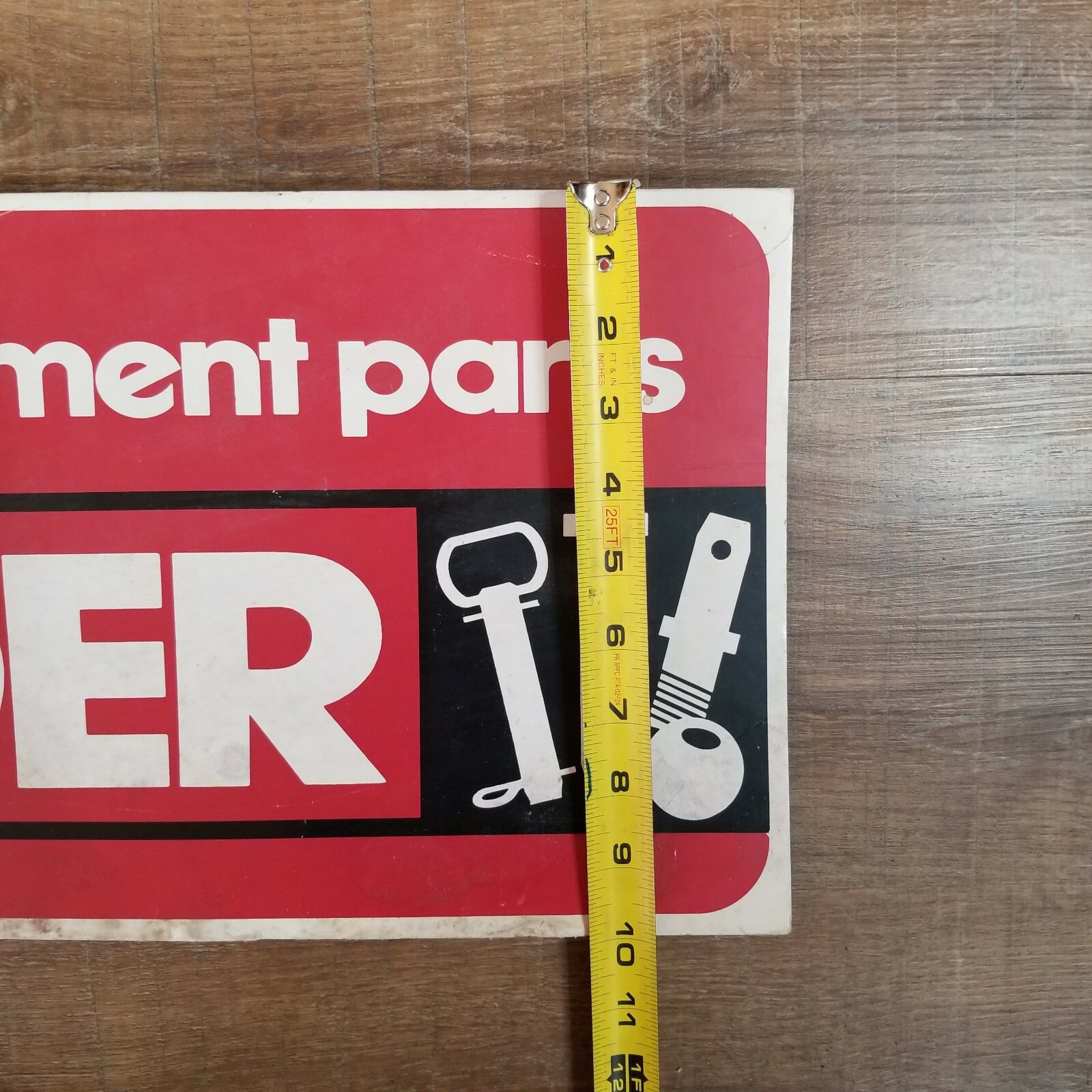 Vintage Cardboard Sign HIGHLANDER Tractor & Implement Replacement Parts 36 x 10″