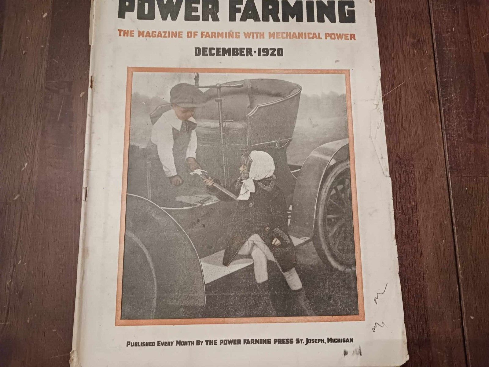 Vintage Magazine Power Farming December 1920 Holt Caterpillar Ad Photos Tractor