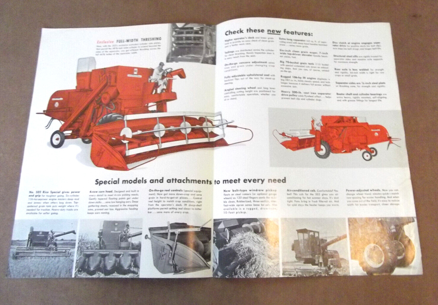 McCormick IH International Harvester 503 Combine Sales Brochure 4 Pgs