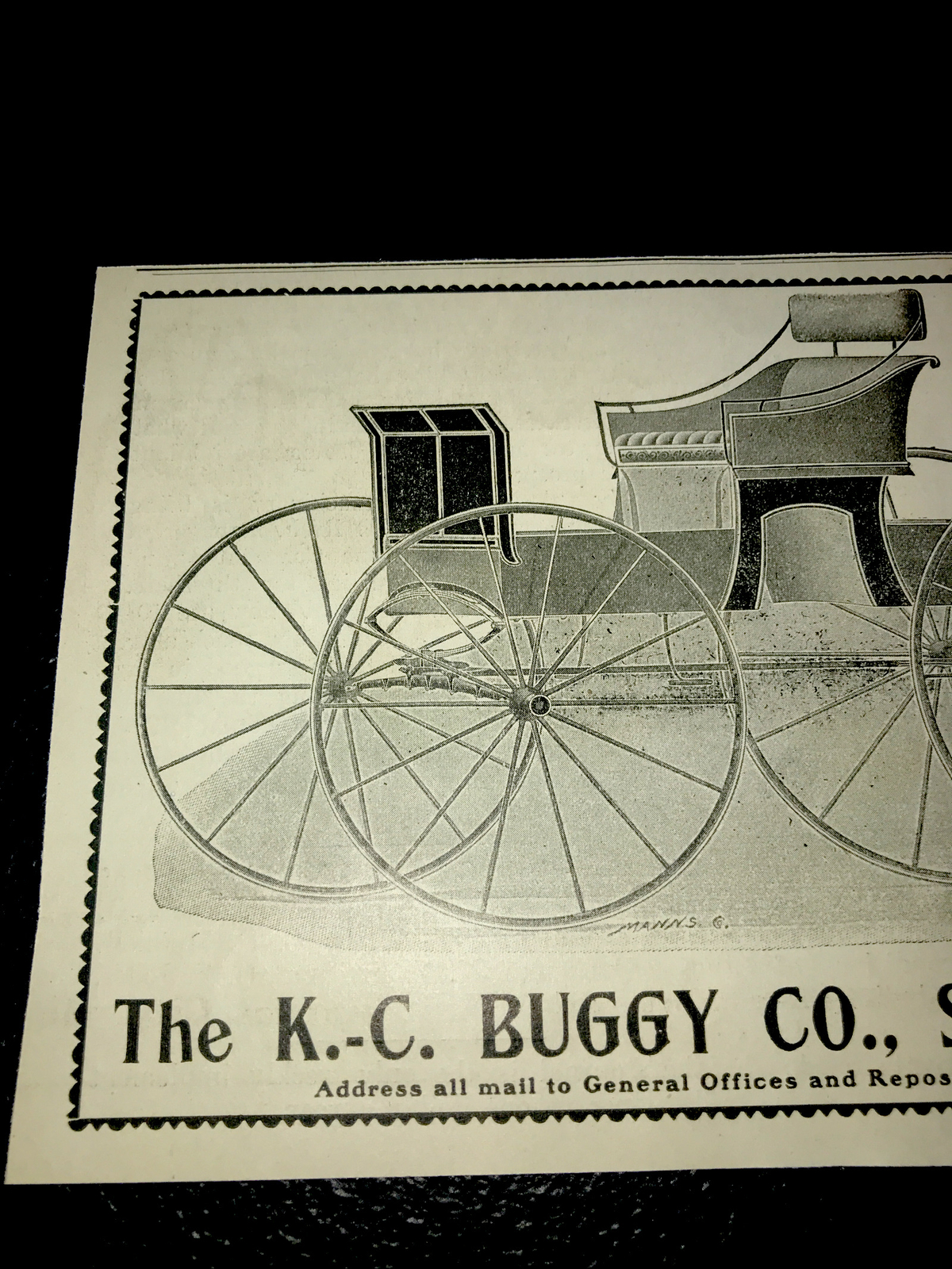 1903 The K.-C. Buggy Co. Farm Advertising – Storrs – Ohio – Cincinnati