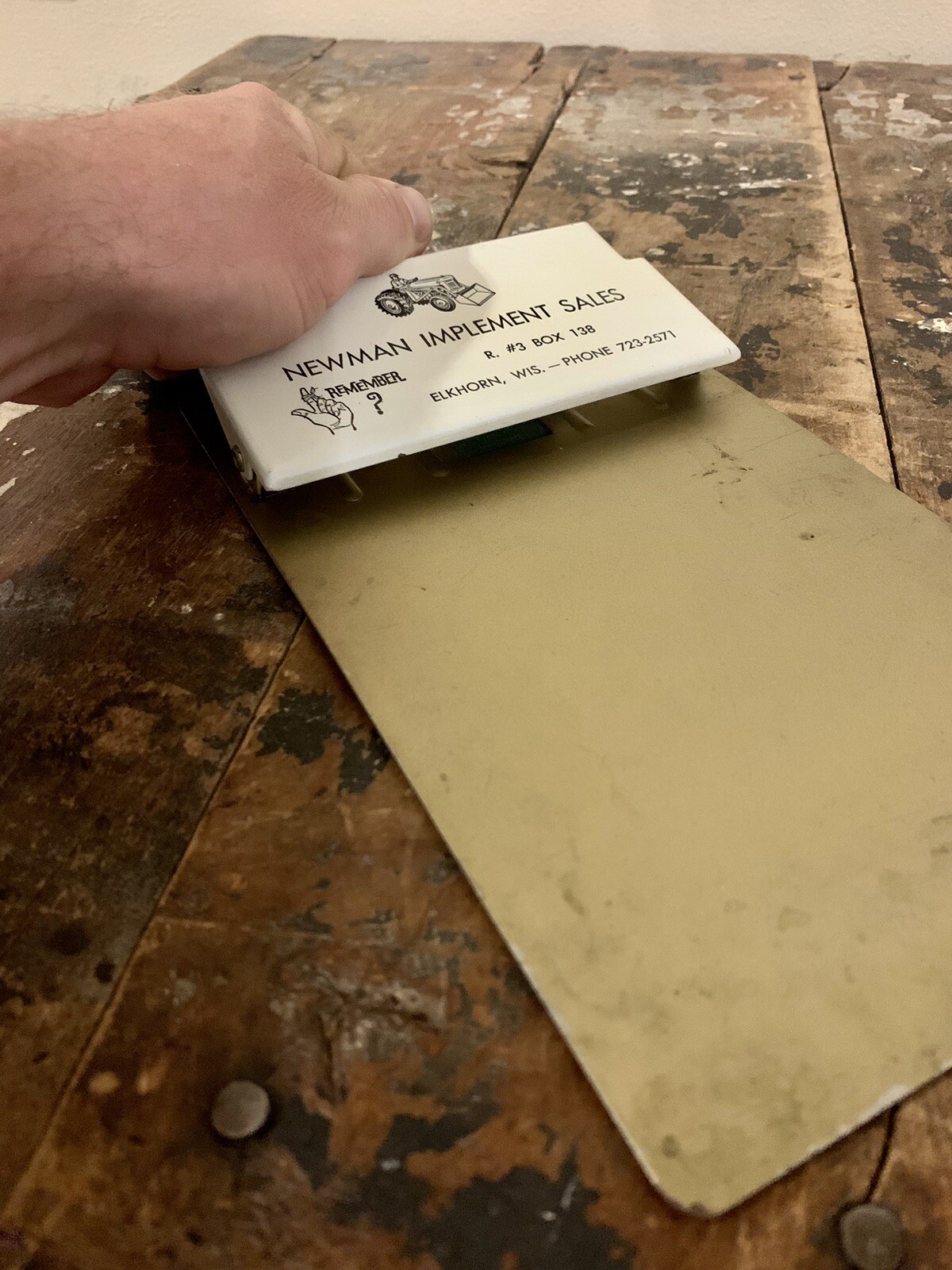 Newman Implement Sales Elkhorn Wisconsin Metal Advertising Clipboard