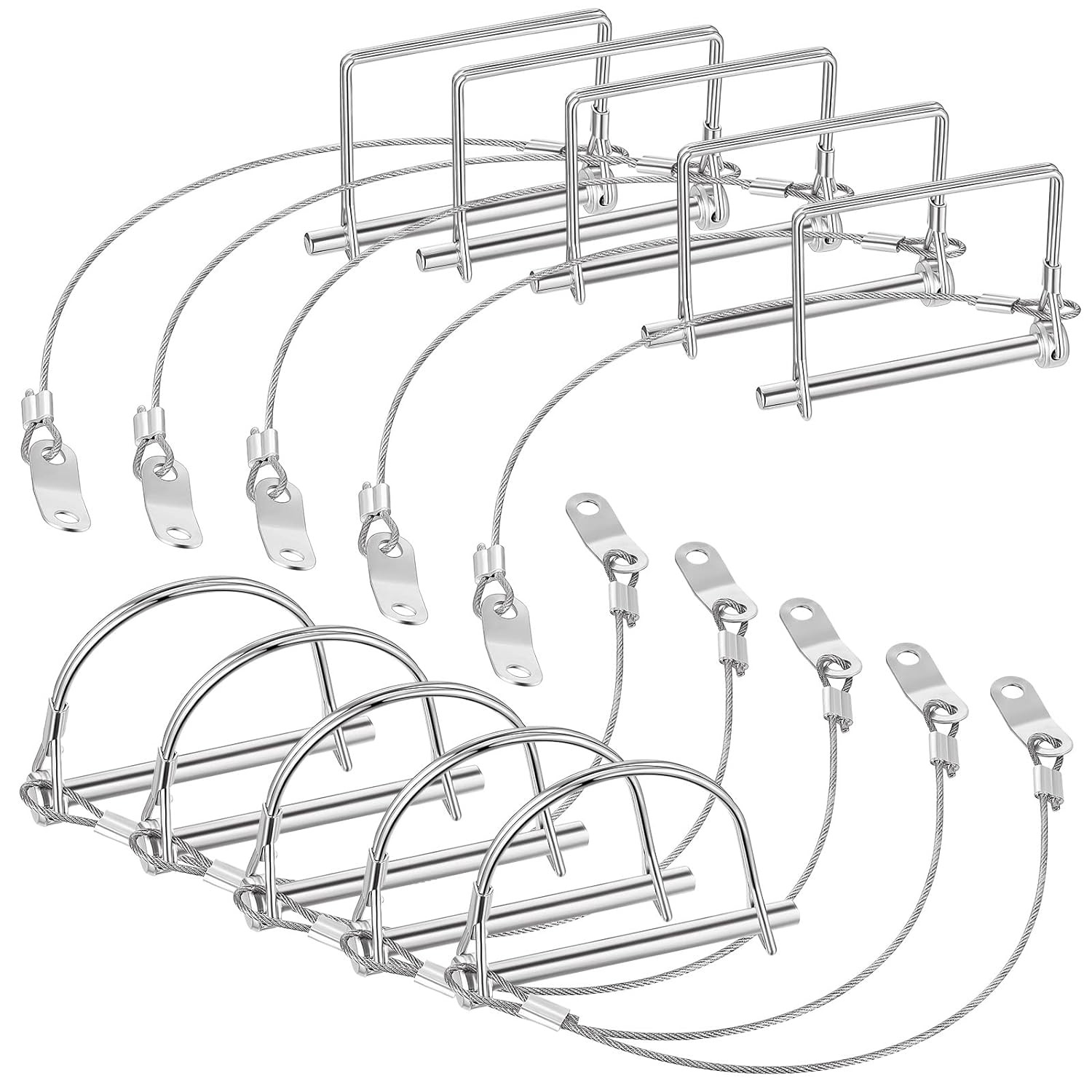 Umigy 10 Pcs Trailer Coupler Pin with Steel Quick Release Ring, 2-3/4″ X 1/4″