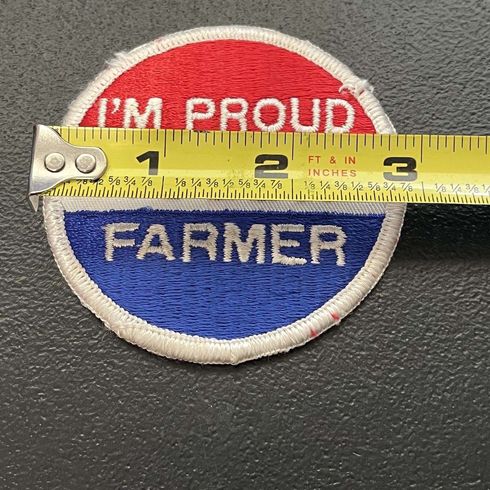 I’M Proud To Be A Farmer Patch Shirt Coat Hat Cap Jacket Vintage Red White Blue