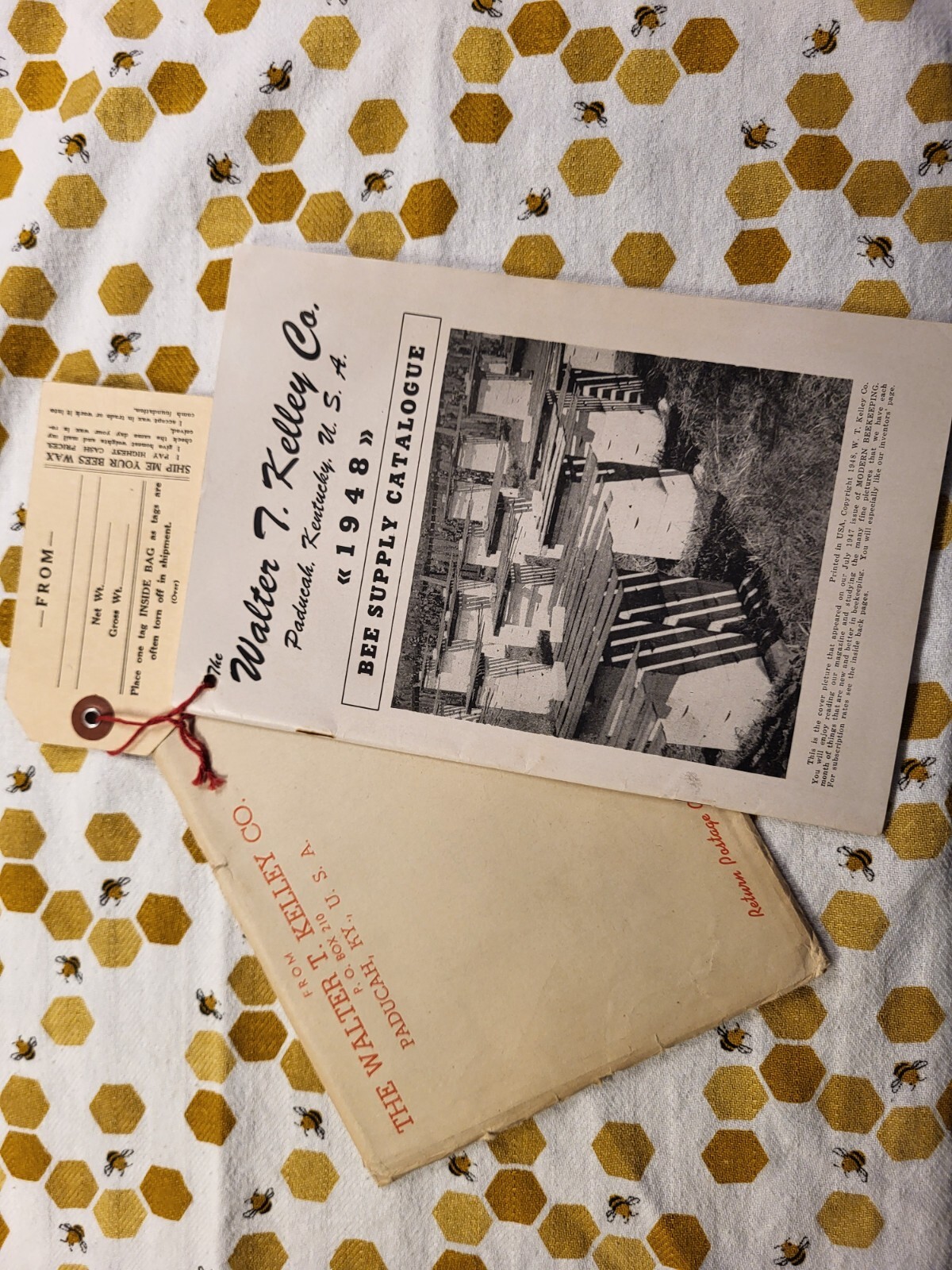1948 Walter T. Kelley Bee Supply Catalogue w/ envelope, order form and wax tag