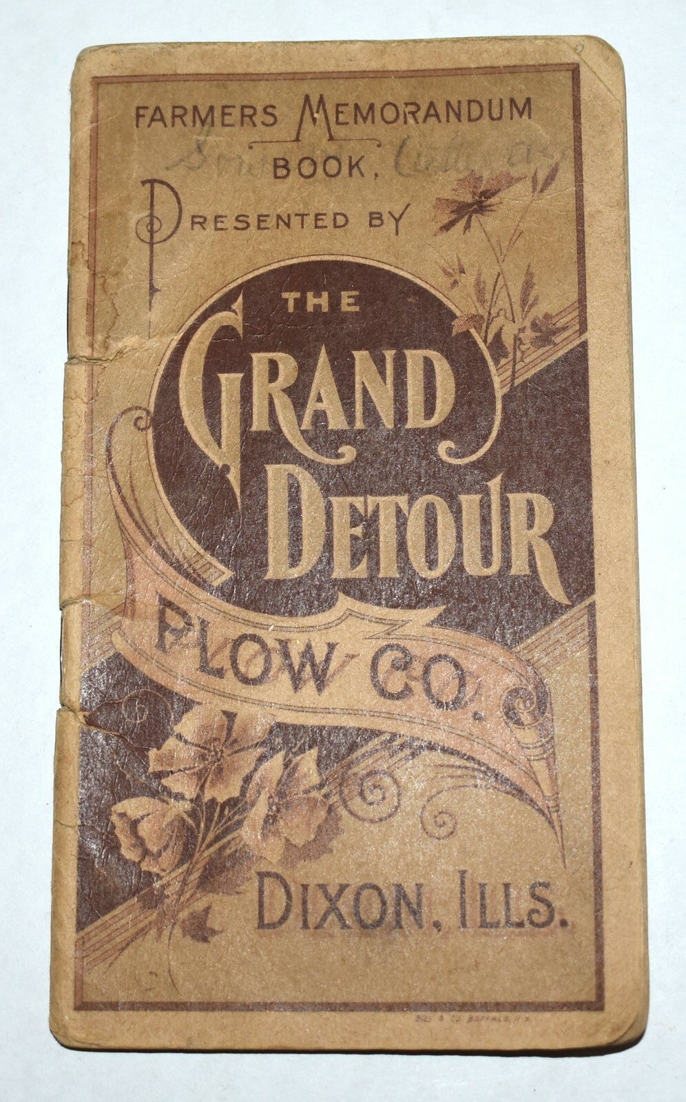 RARE 1893 GRAND DETOUR IL FARM IMPLEMENT TRACTOR ADVERTISING CALENDAR LEDGER
