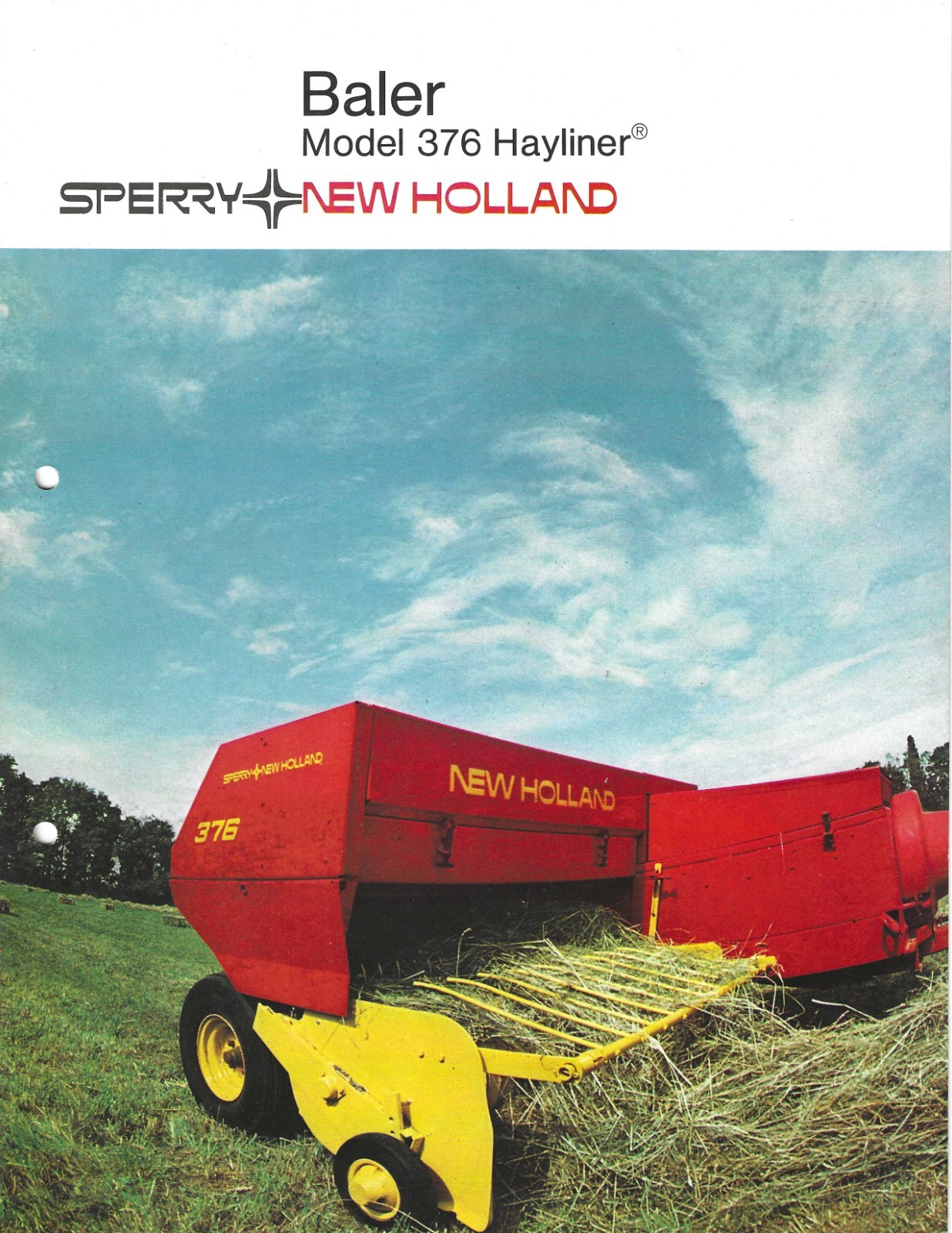 Farm Equipment Brochure – New Holland – 376 Hayliner – Baler – c1984 (FB155)
