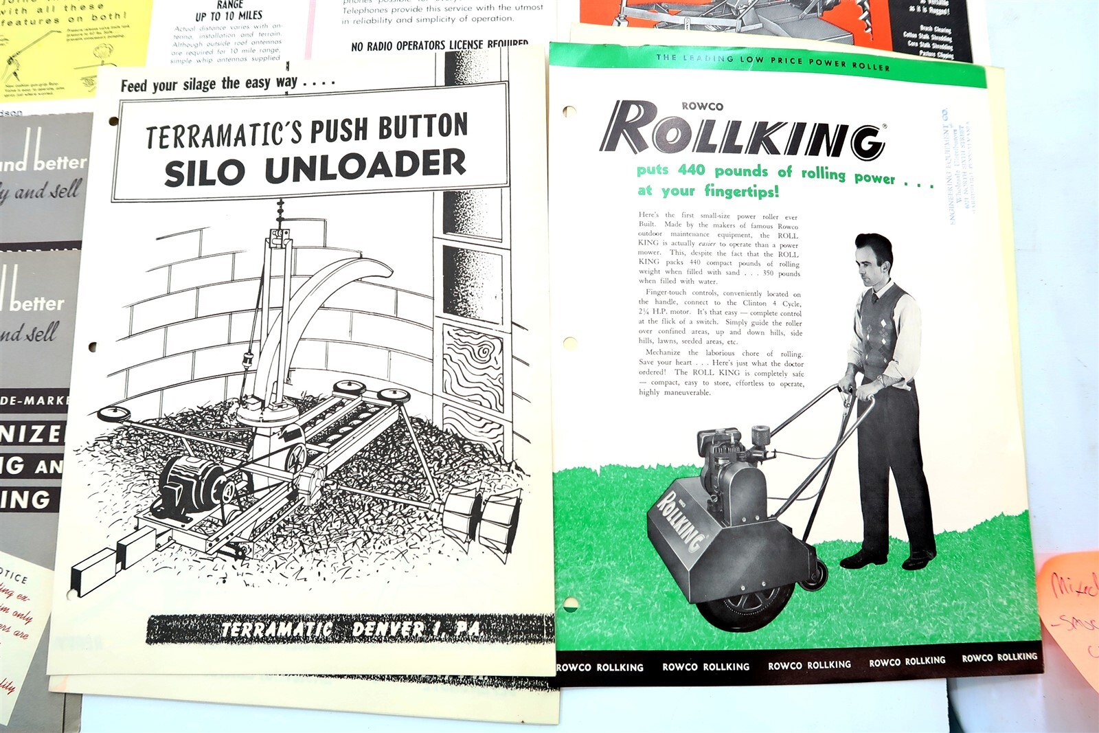 x21 Vintage 1950’s – 1960’s MIXED Brochures Tractors, Sprayers, Bailer, Cleaner