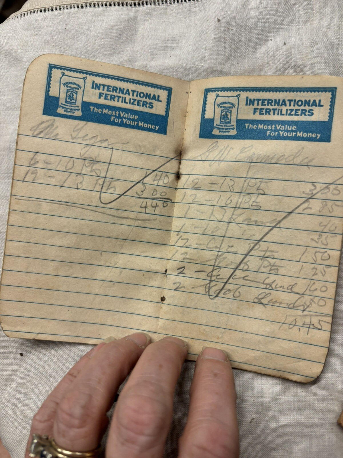 Antique 1928 & 1930s Farmers Memo from Fertilizer Co Guano Bag all Virginia