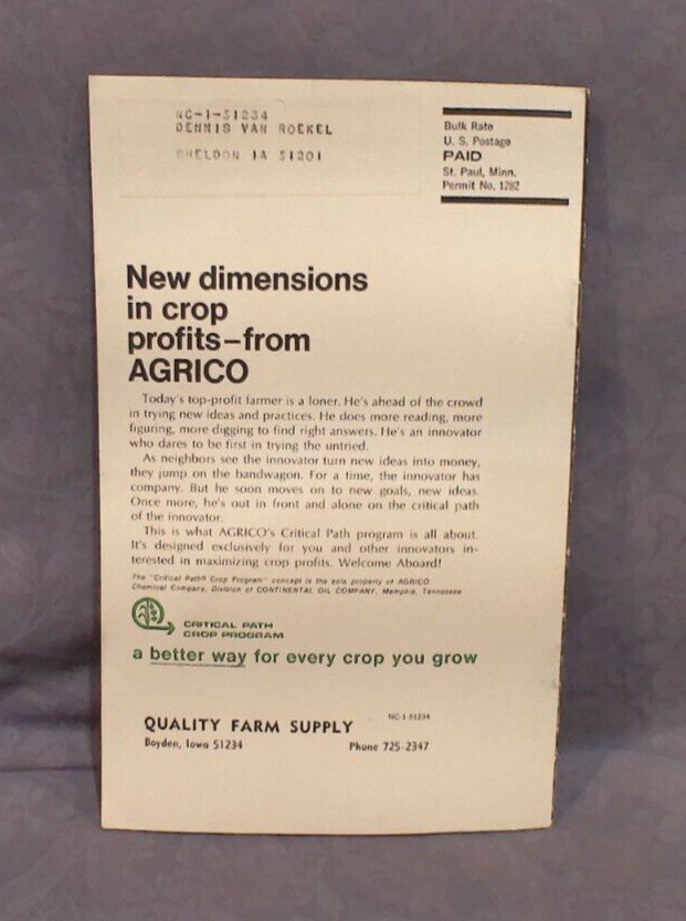 Agrico Critical Path Programs Crop Profit Planner Booklet