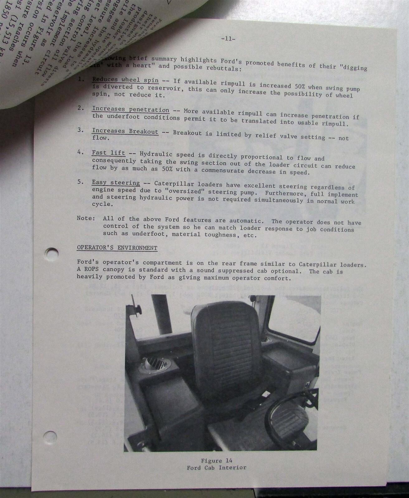 1976 Caterpillar Wheel Loaders Ford Specs Construction Competitive Information