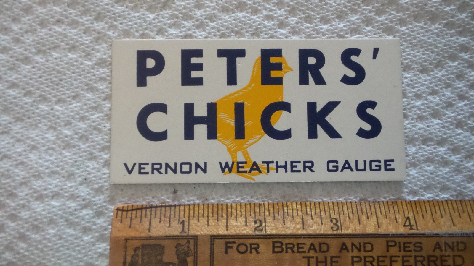 Vintage Salesman Sample PETERS’ CHICKS Card, Sign, 4″x2″