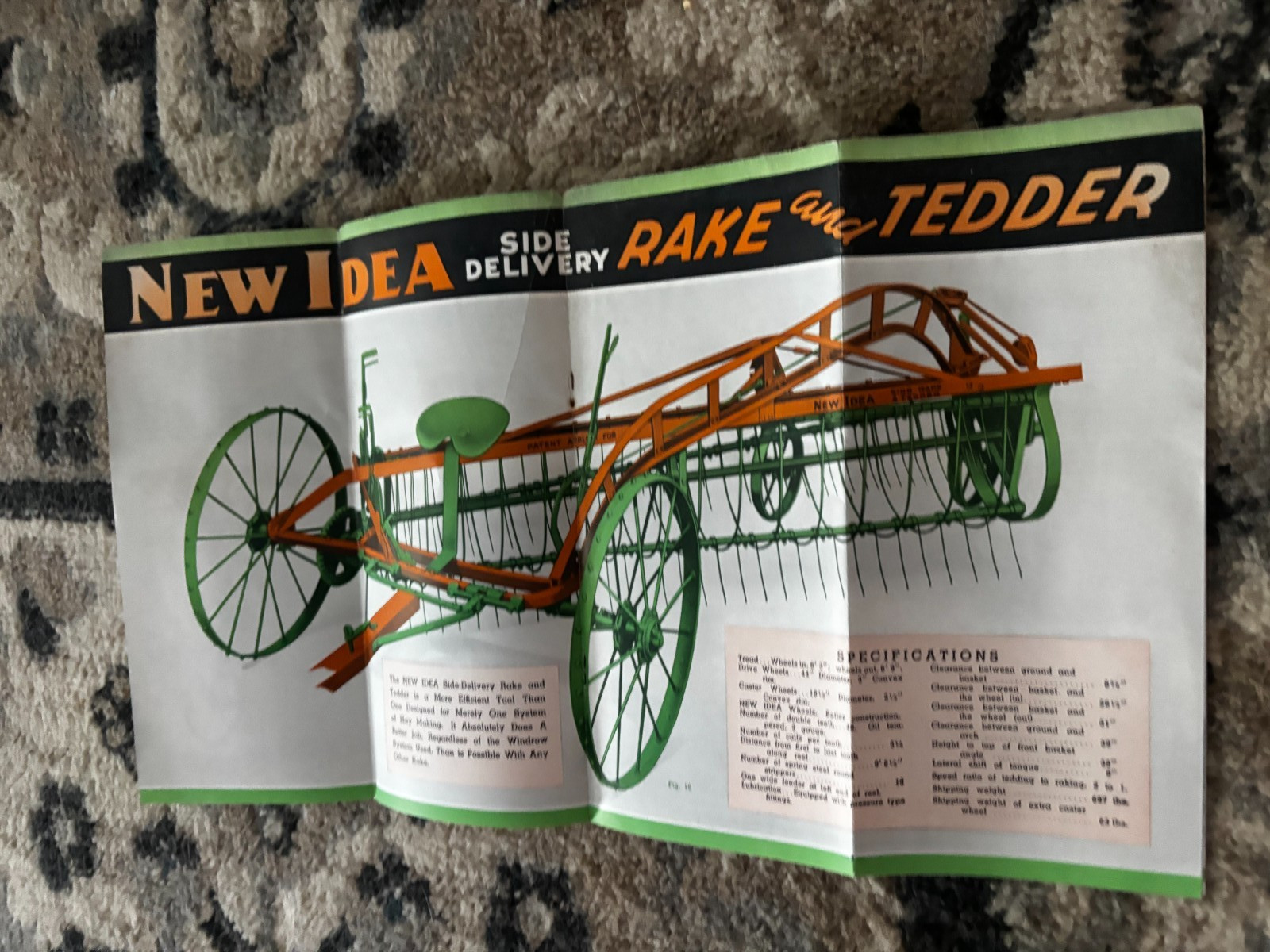 New Idea Side Delivery Rake & Tedder For 1936 Brochure DCPA26