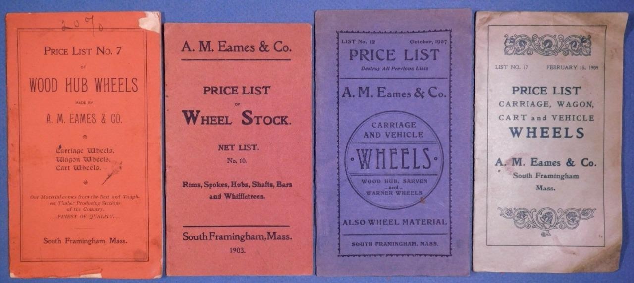 4 Early 1900’s A M Eames & Co Catalogs Carriage Wagon Cart Wheels S.Fram MA c345