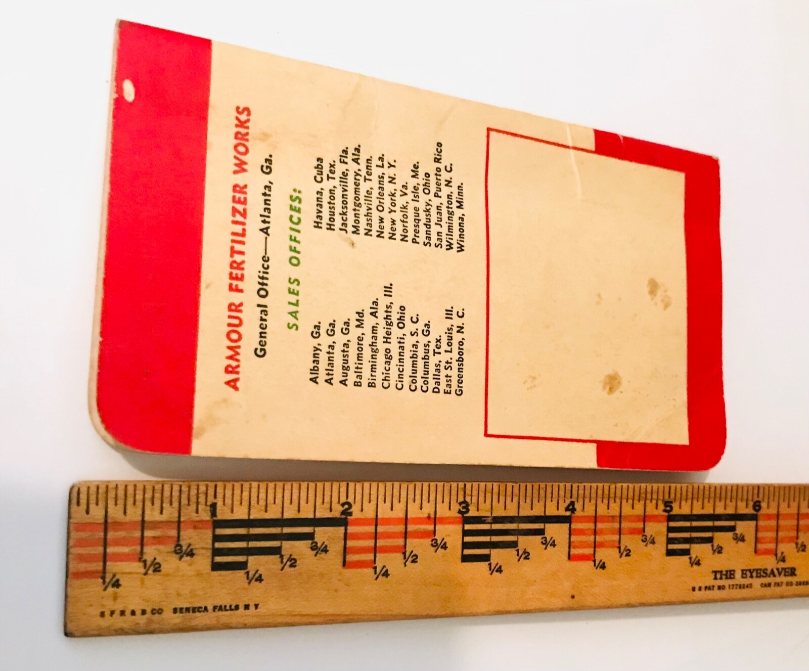 1952-1953 Armour’s Fertilizer & Vertagreen Plant Food Pocket Notebook Calendar