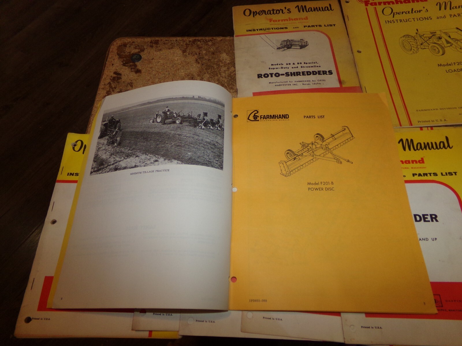 9-lot 1960’s farmhand equipment operators manuals in good shape used