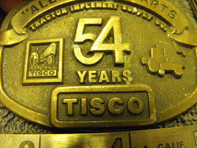 TISCO Tractor Implement Supply Co “All Makes” Tractor Parts, 54 years Belt Buckl