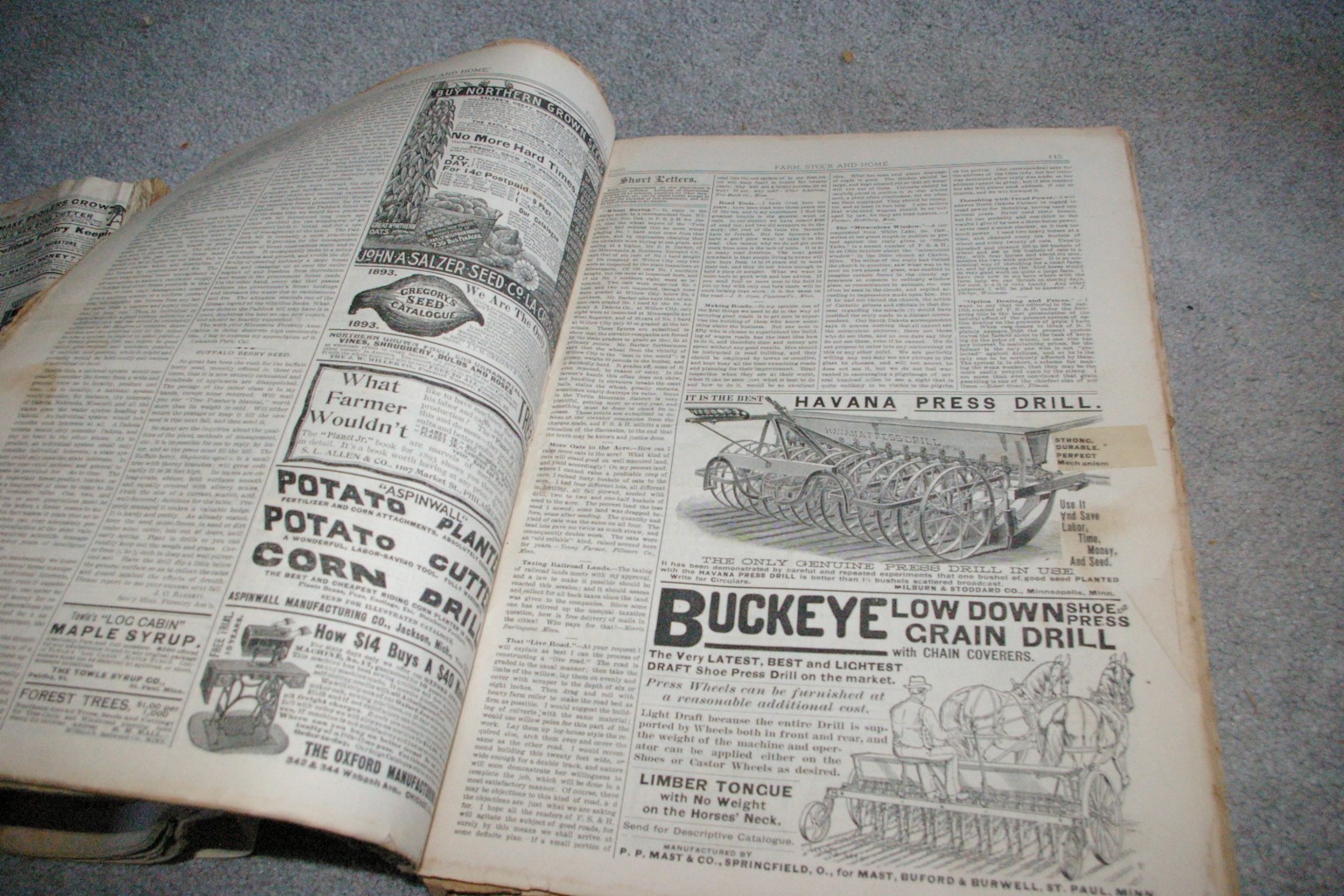 112 ISSUES 1892-1895 & 1899-1900 Farm Stock & Home Publication Great Reading!