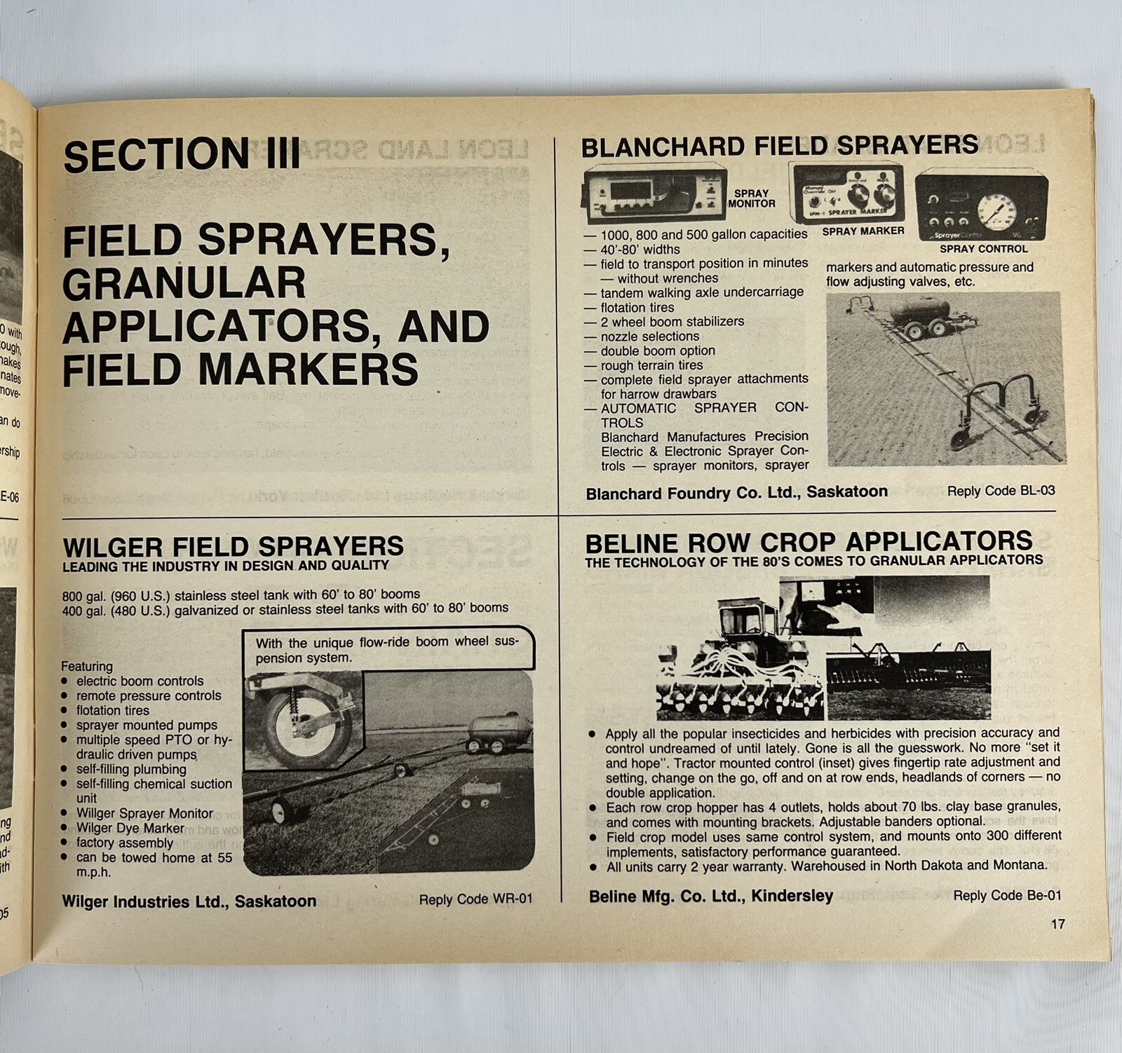 1983 Saskatchewan CANADA Implement Buyer’s Guide Brochure Catalog AGRICULTURAL