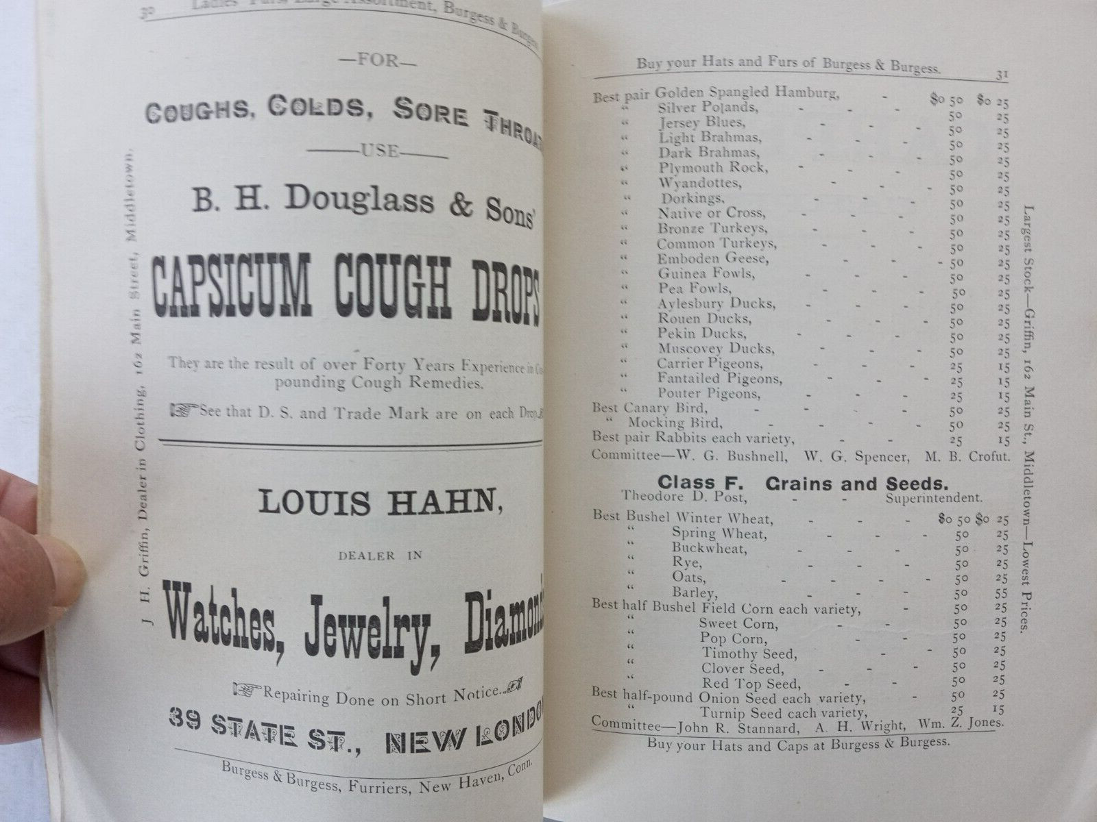 WESTBROOK CT Agricultural Society 1887 Cattle Show & Fair Program 7th Annual