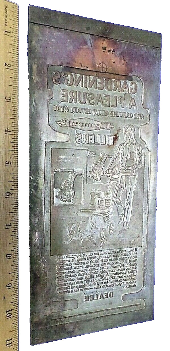 Vintage GILSON Plymouth TILLERS Advertising Tin Plate 5″ x 11″