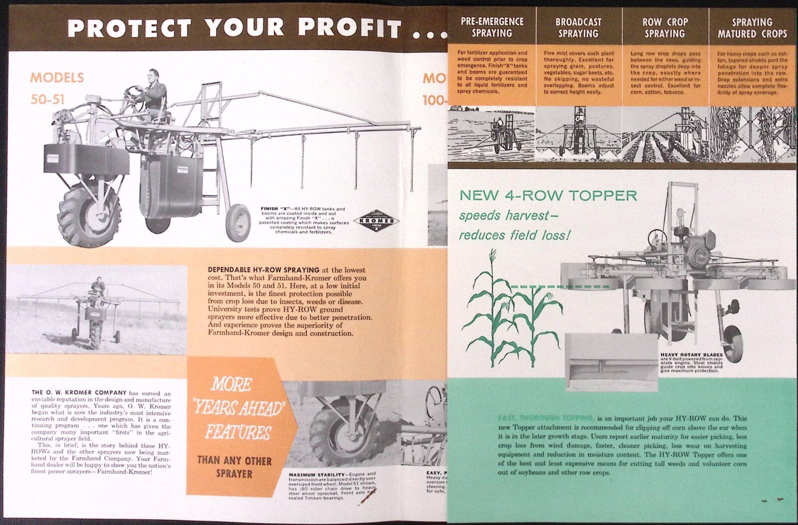 1959 Hy Row Sprayers Brochure Farmhand Company Hopkins MN