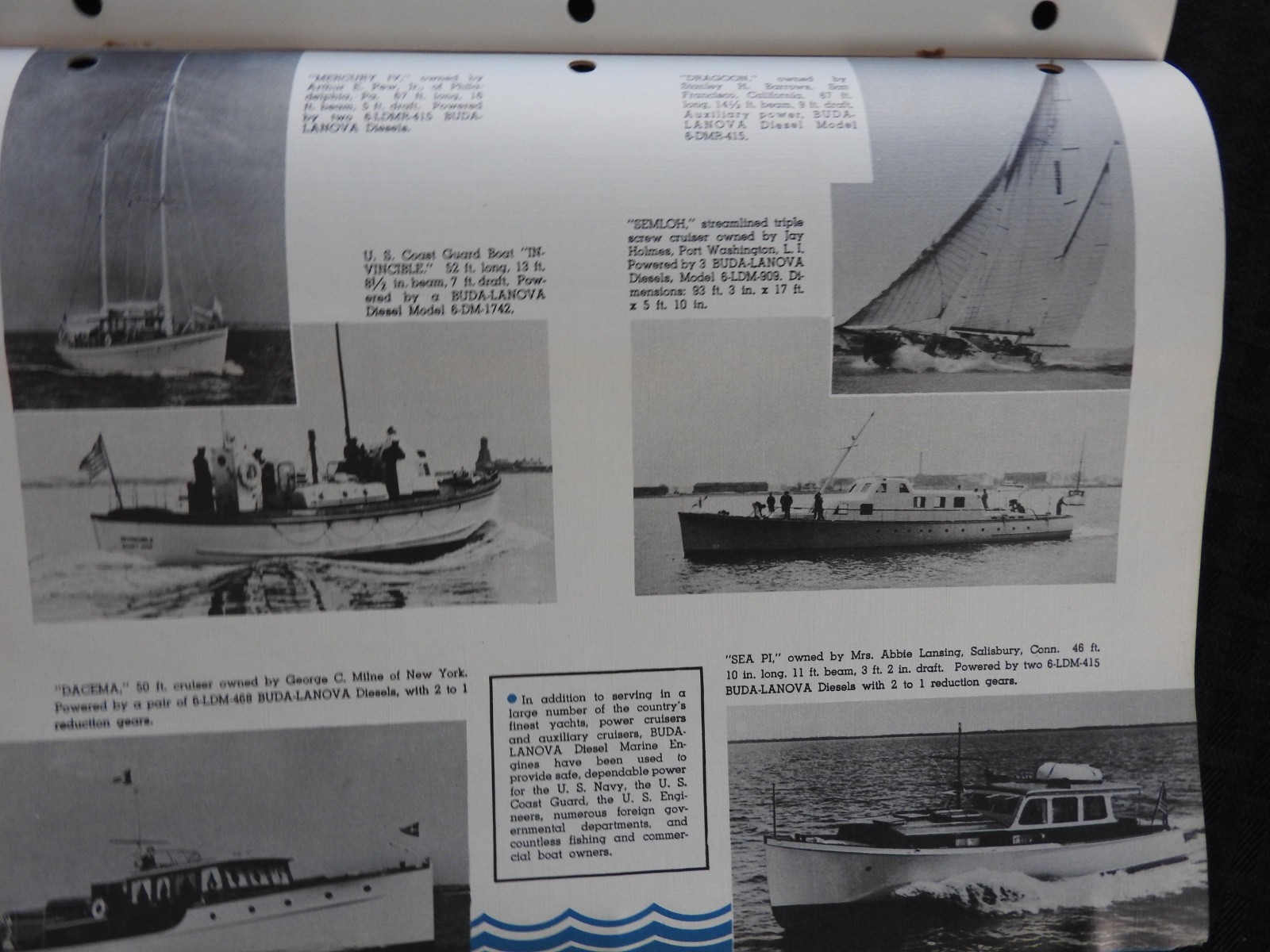 1940 “Buda Lanova Marine Diesel Engines” Work-Tow-Fish-PLEASURE Boat Brochure