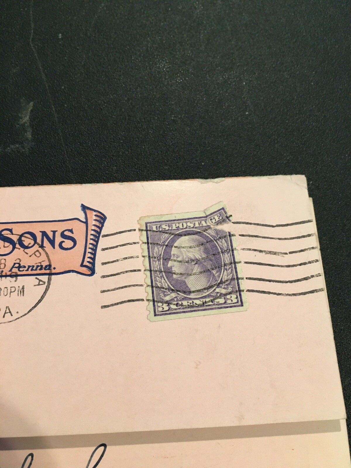 Lot Of 2 Rhoads & Sons Leather Belting Postal Ads Stamp Philadelphia