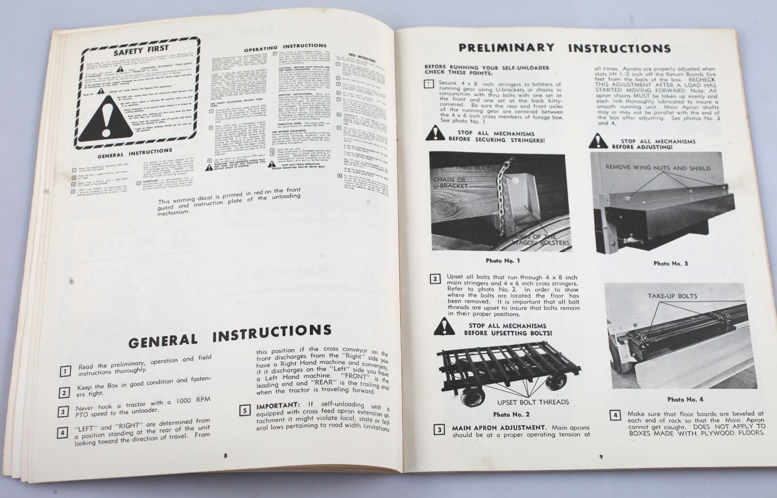 Vintage 1970s Rex Forage Box Owners Manual Seifert Manufacturing Kiel Wisconsin