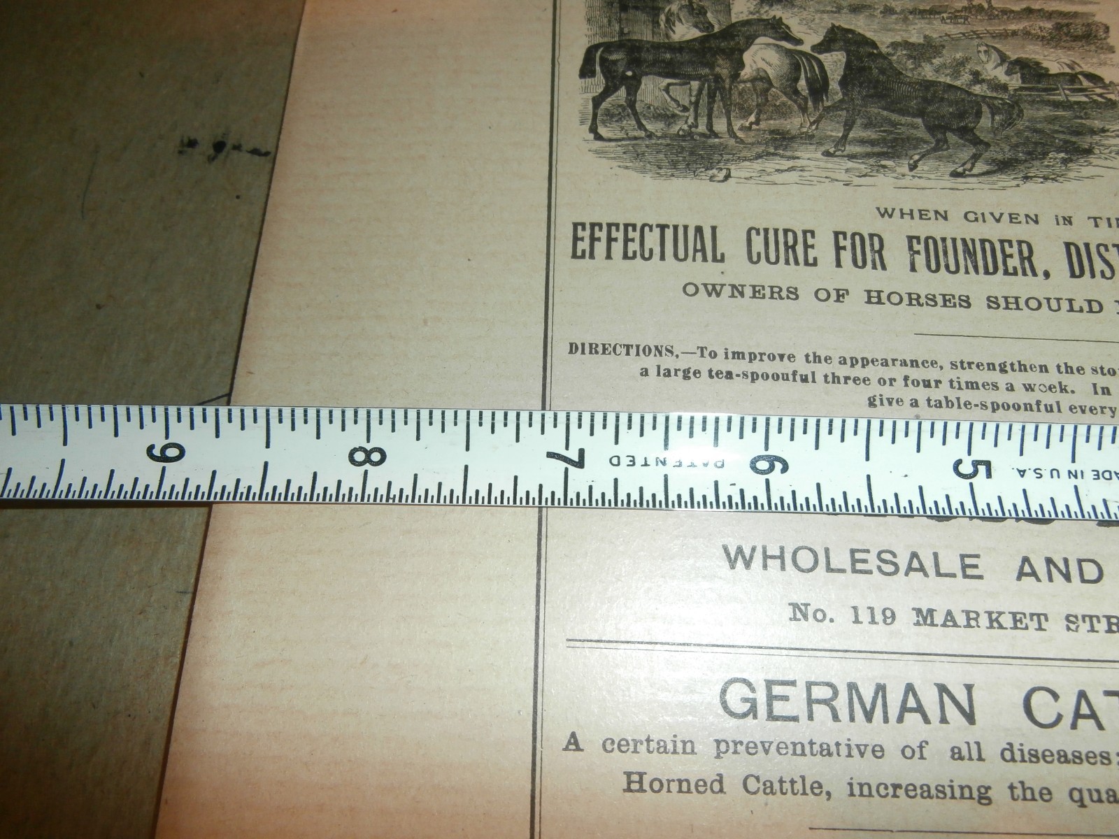 Harrisburg PA E Z Gross Drug Store German Horse Cattle Powder 1800’s Paper Ad