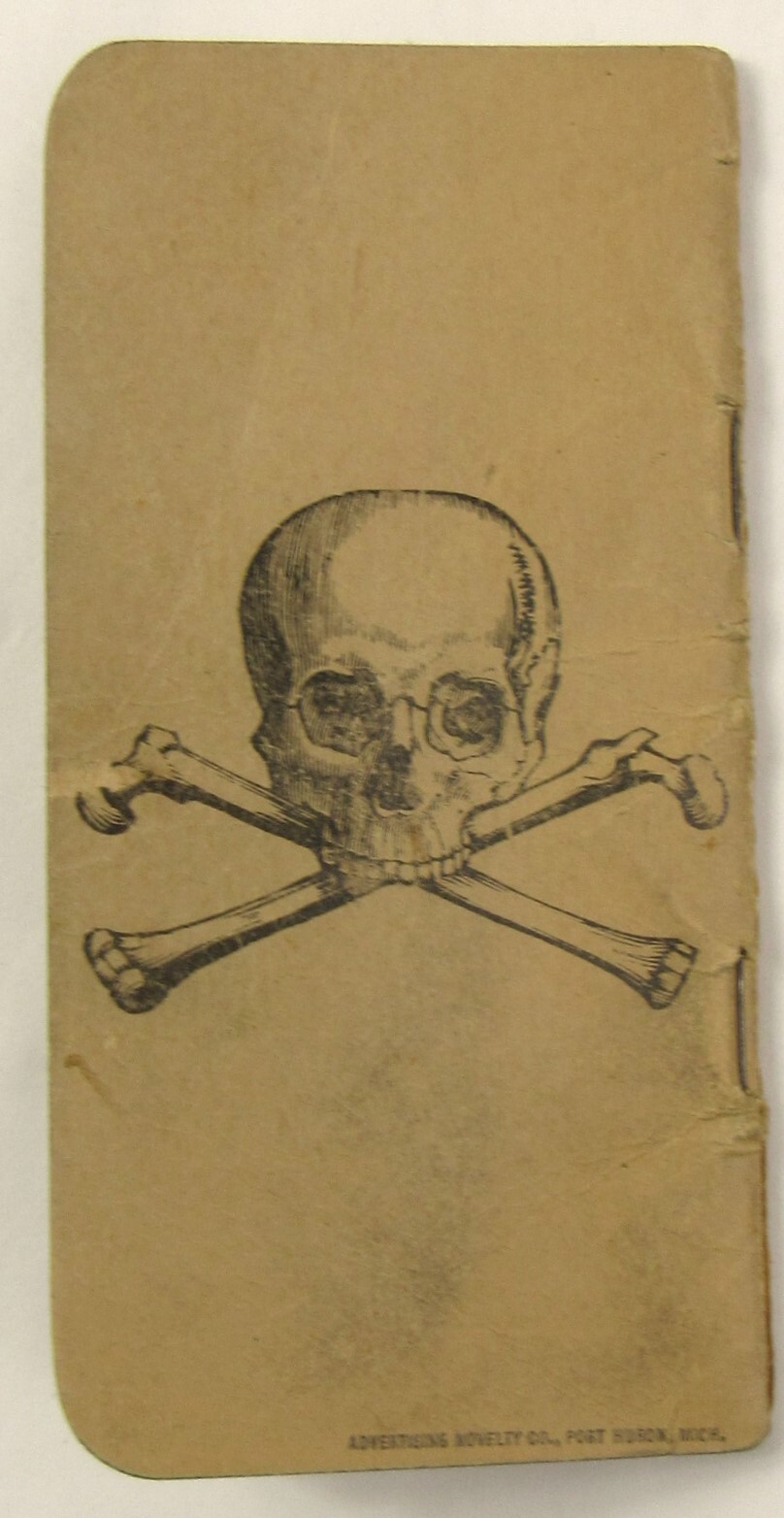 1909 George Howell Fertilizer Provisions Newark OH Animal Tankage Skull Notebook