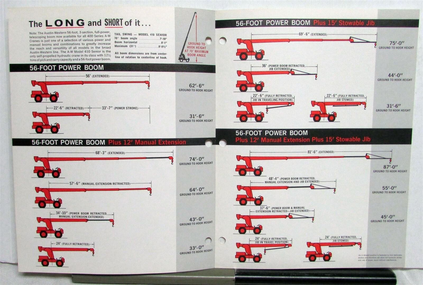 1970 Austin Western 56FT Power Boom A-W 400 Series Hydraulic Crane Sale Brochure