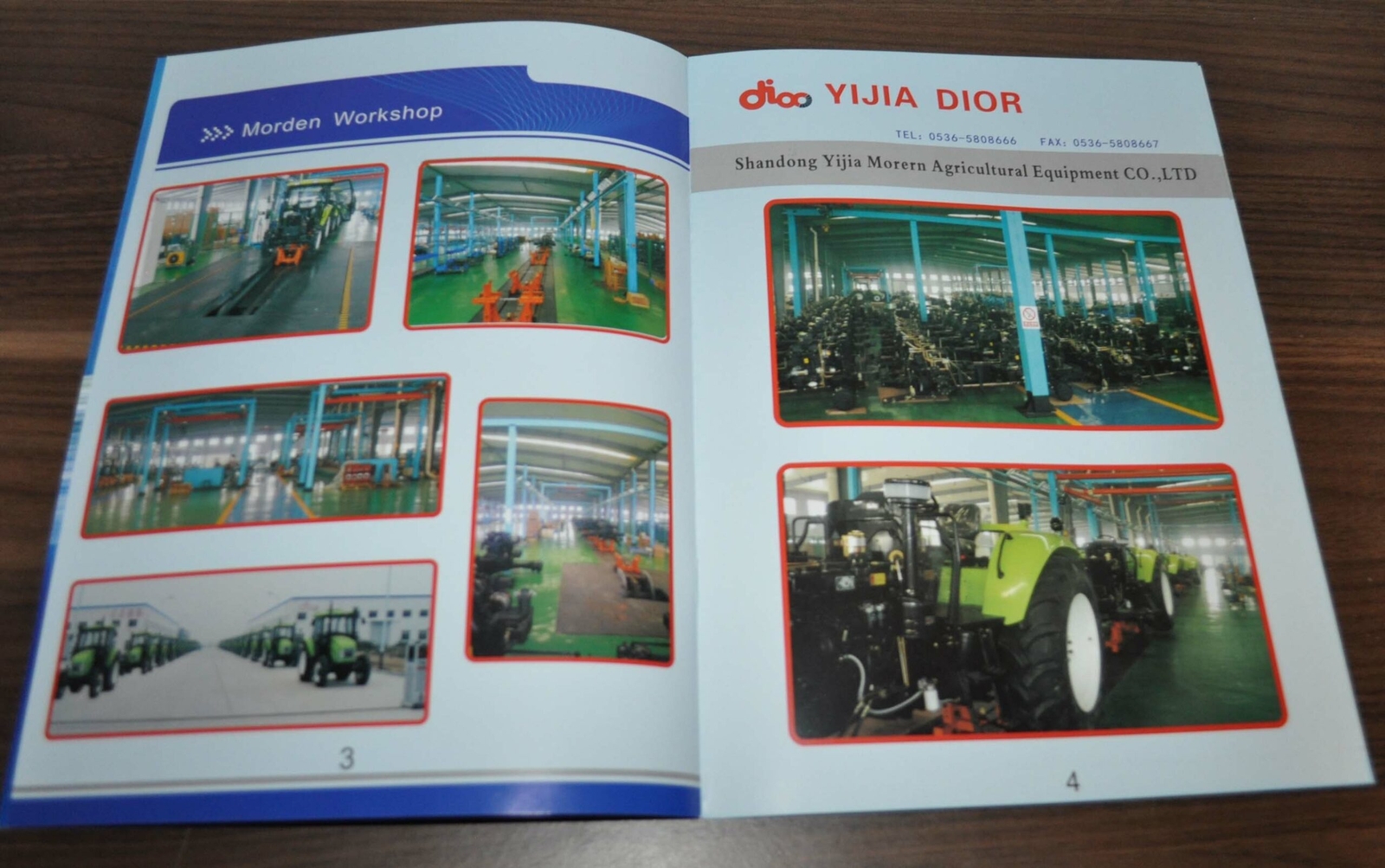 Yijia Dior Tractor China Specification Brochure Prospekt