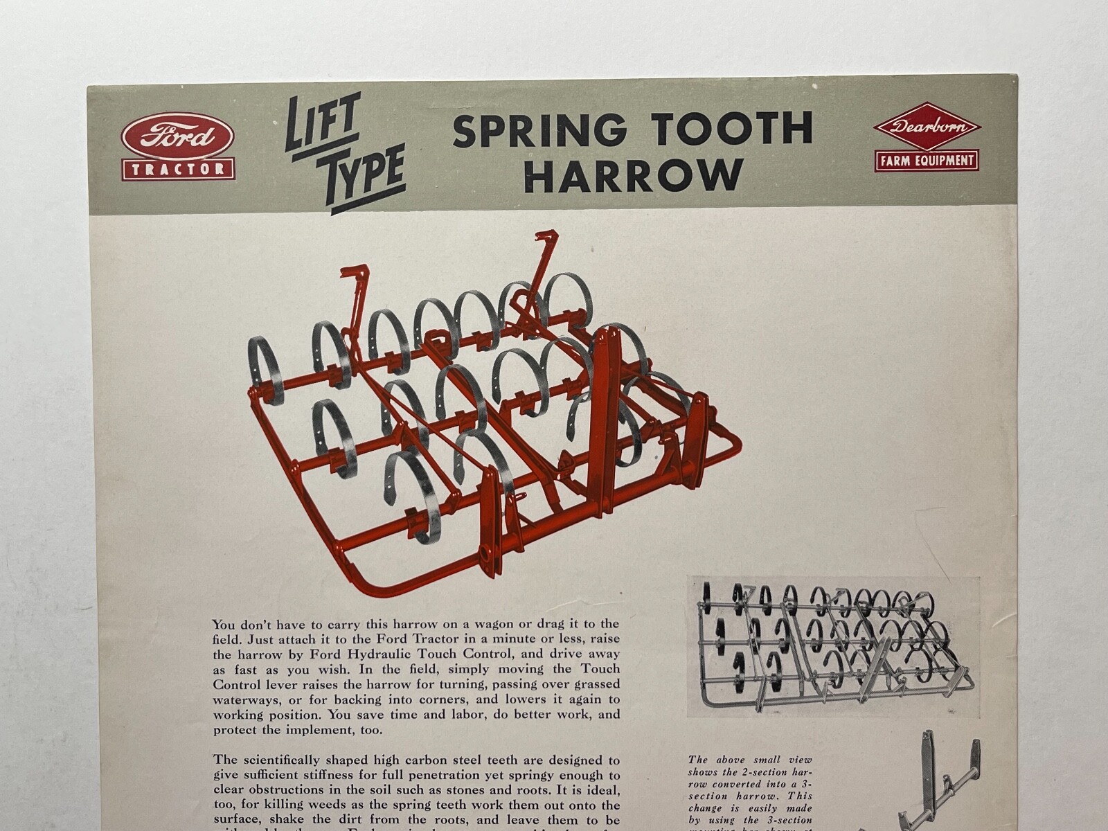 Ford “N” Series- Lift Type Spring Tooth Harrow Sales Brochure *1947*