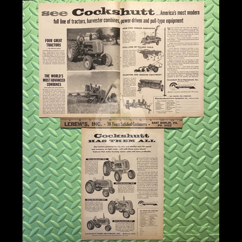 Original 1953 COCKSHUTT Tractors Print Ad LOT. 20, 30, 40, 50. Antique.