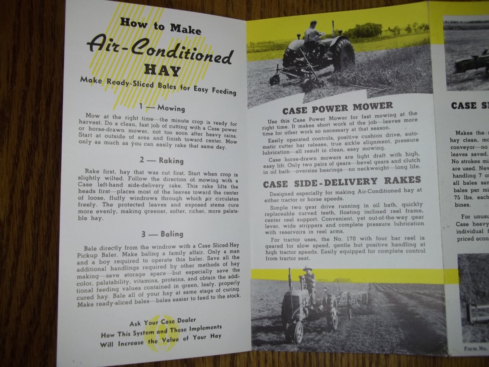 vintage J.I. Case co. hay making equipment ” air Conditioned ” hay 1940 4H
