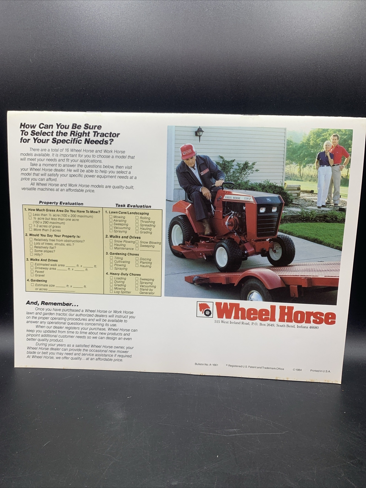 Lot of 6 Original NOS Wheel Horse Lawn & Garden Tractor Brochures-1980 thru 1984