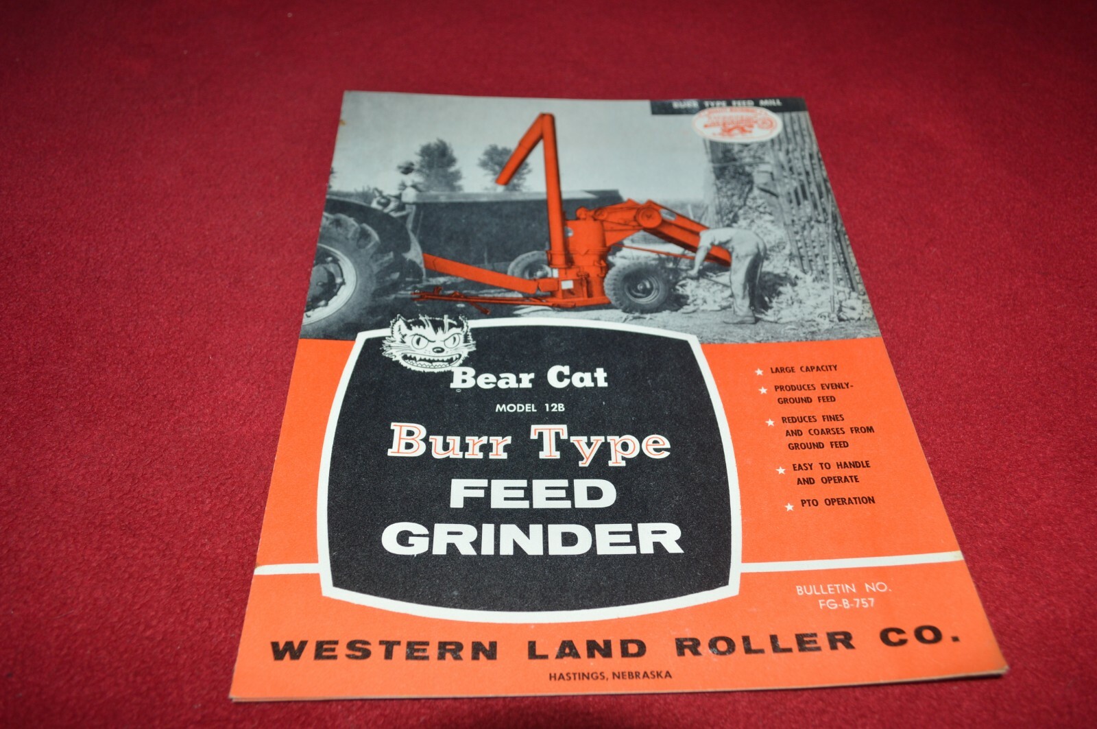 Western Bear Cat 12B Burr Type Feed Grinders Dealer’s Brochure YABE18