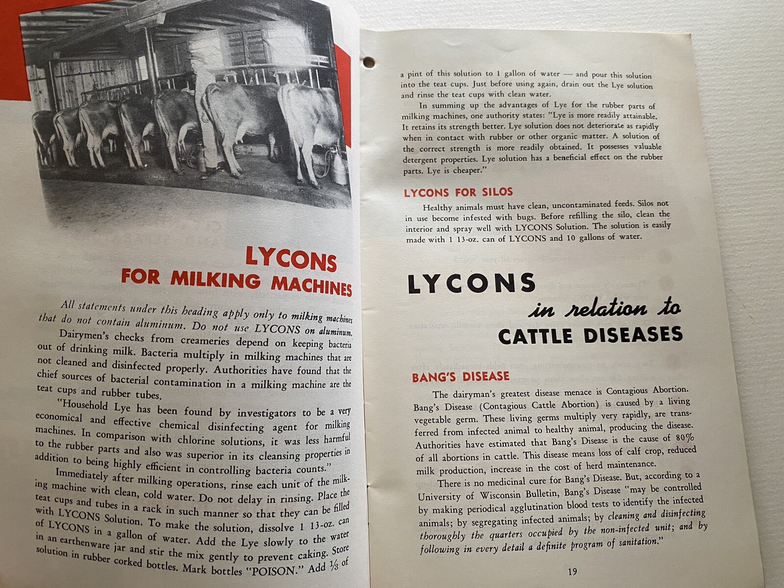 LYCONS The Farmers Friend, New Flake Lye Vintage Handbook Holly Products 1930’s