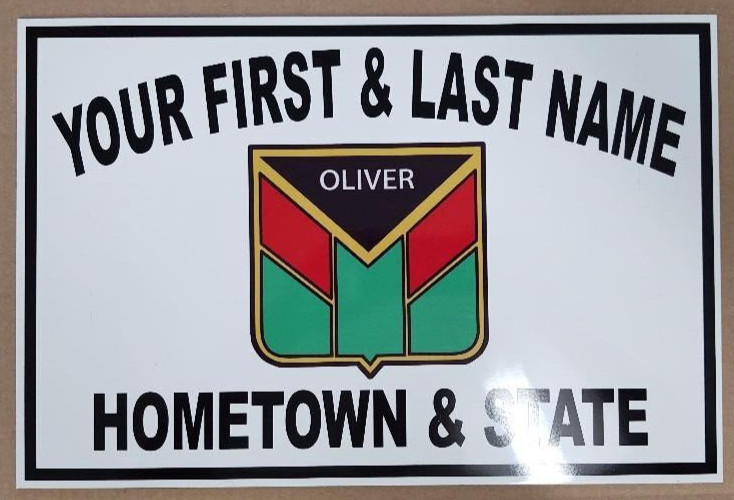 PERSONALIZED OLIVER TRACTOR ALUMINUM NAME SIGN