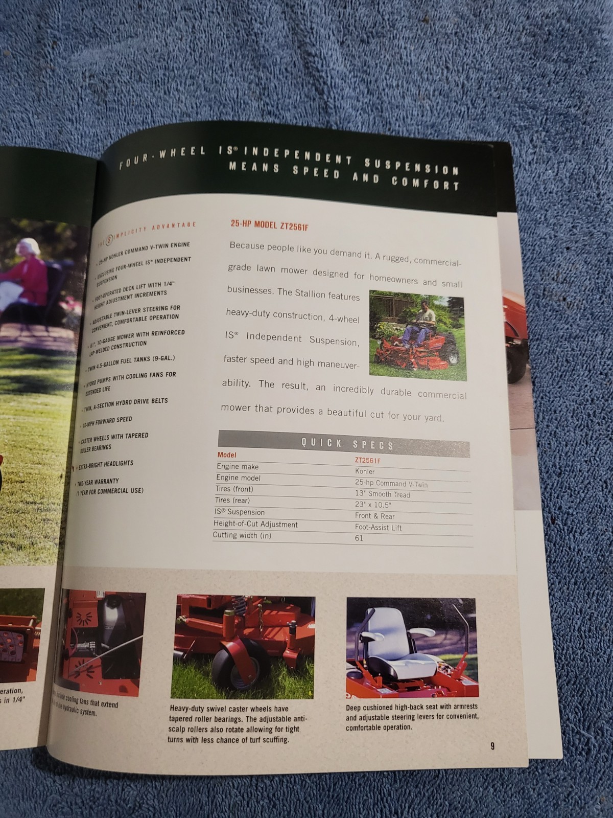 Simplicity 20005 Zero Turn Riding lawn Mowers BROCHURE Stallion Citation Z ZT
