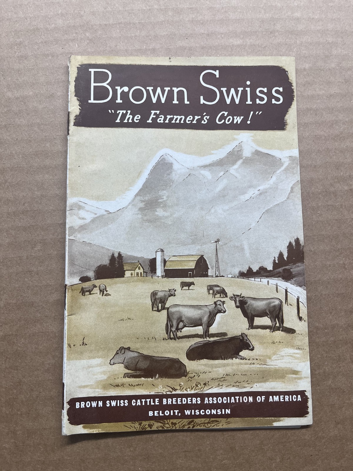 1942 Brown Swiss Cattle Breeders Association Farmer’s Cow Booklet Dairy Vintage