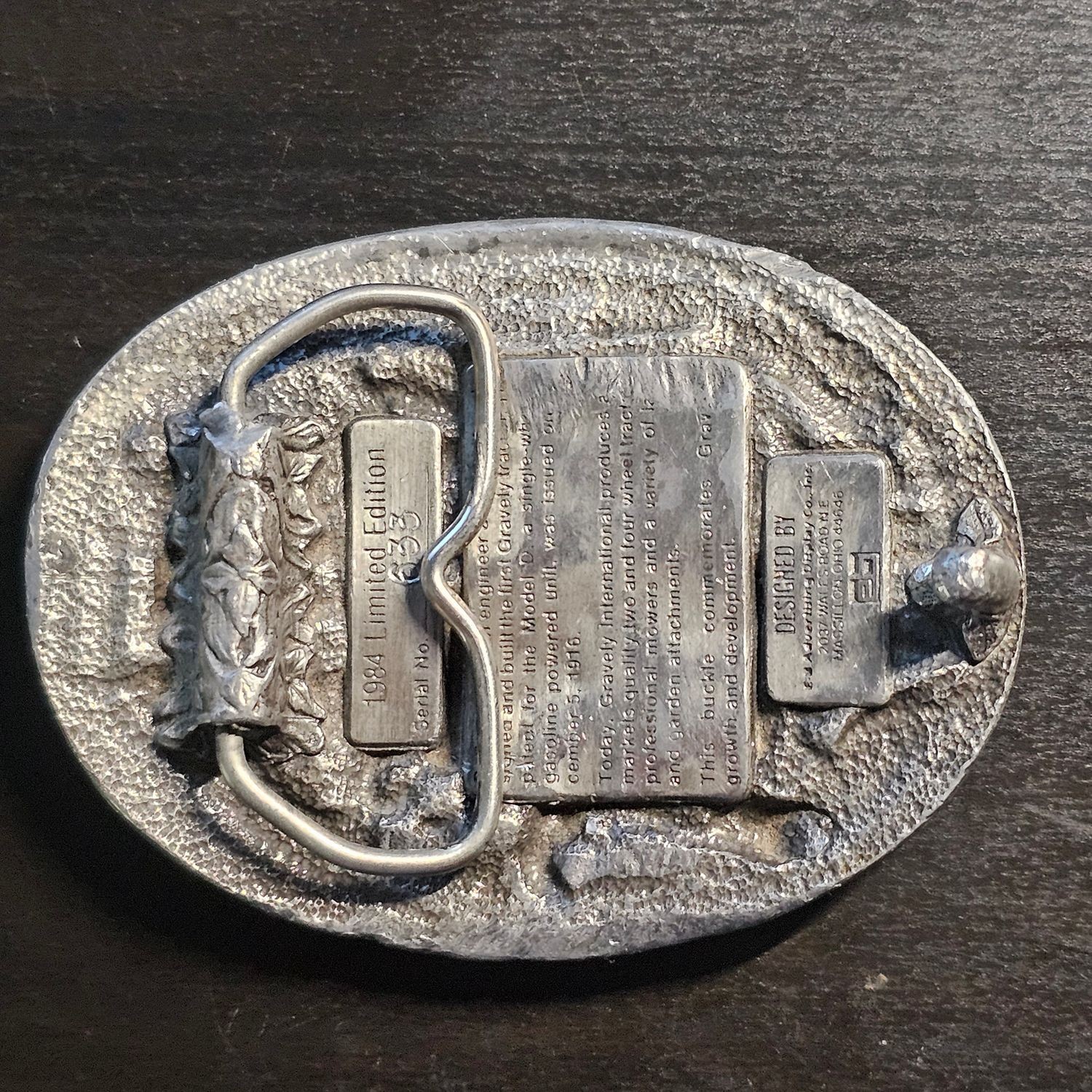 Gravely 1984 Limited Edition Belt Buckle #633 Commemorative Tractor Mower