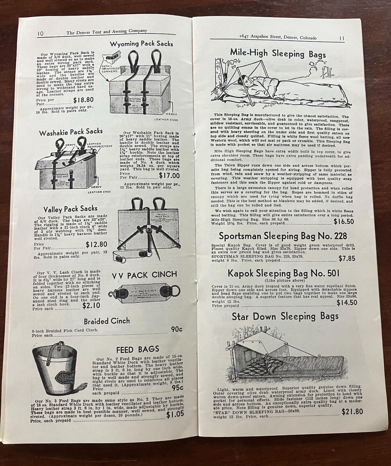 1939 Denver Tent and Awning 50th Year Catalog 24 pp Denver Colorado Sheep Wagon