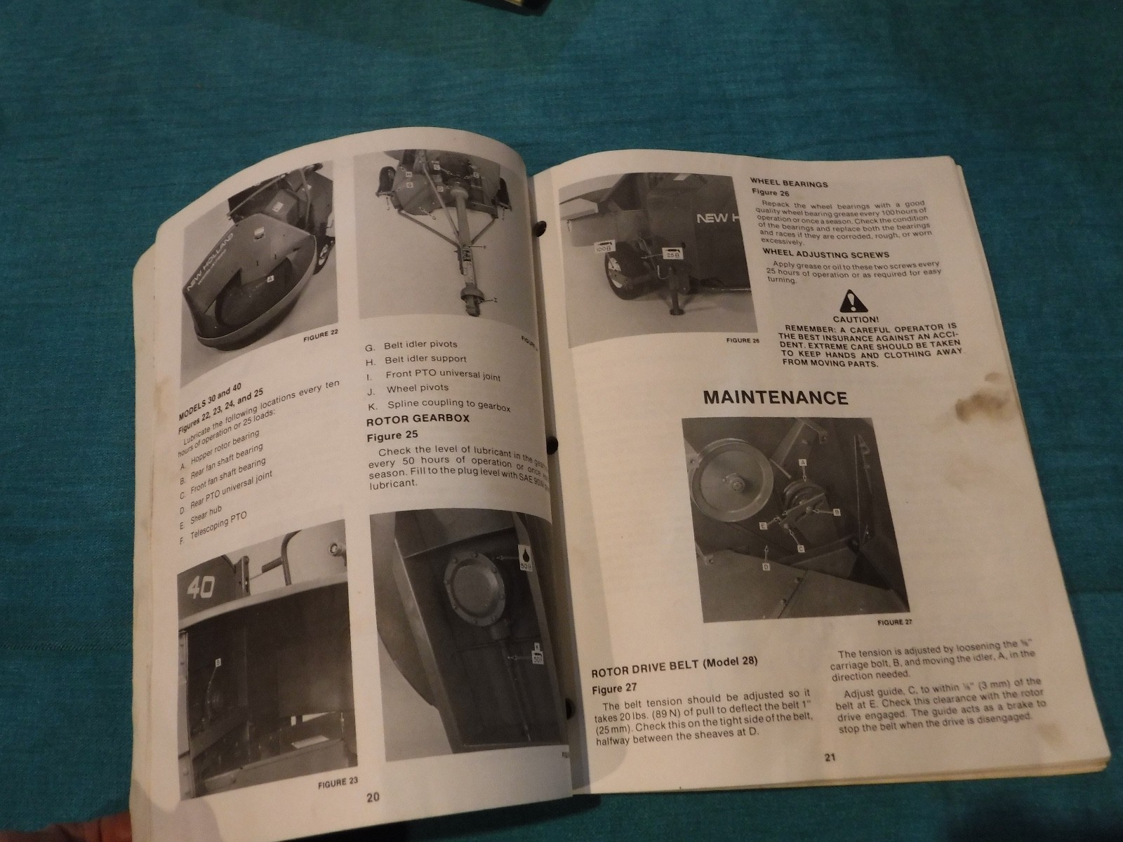 Whirl-A-Feed Blower Operator’s Manual 28 30 40 Sperry New Holland BOOKLET