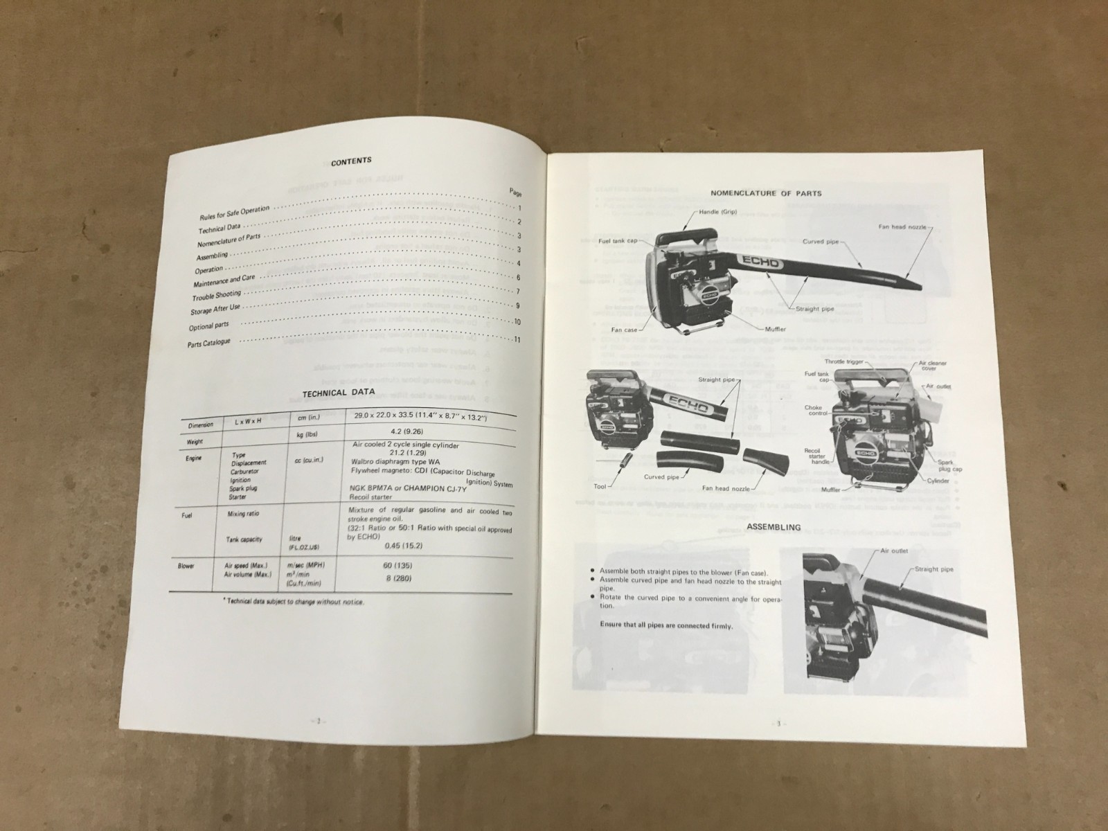Vintage Echo Power Blower Model #PB210E Operator’s Manual