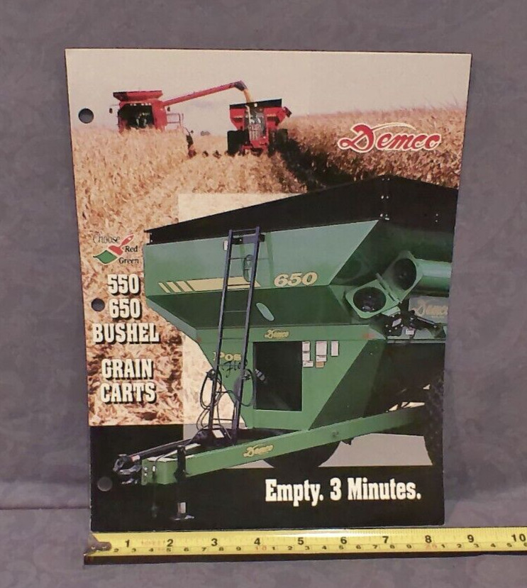 Demco 550 650 Bushel Grain Carts “Empty. 3 Minutes” Sales Brochure